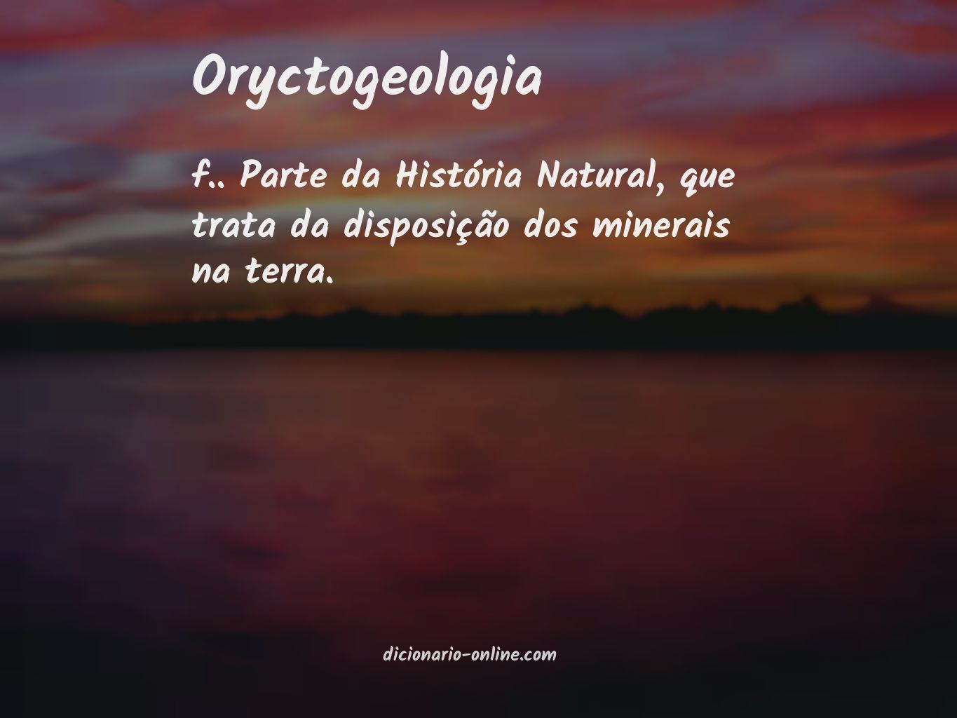 Significado de oryctogeologia