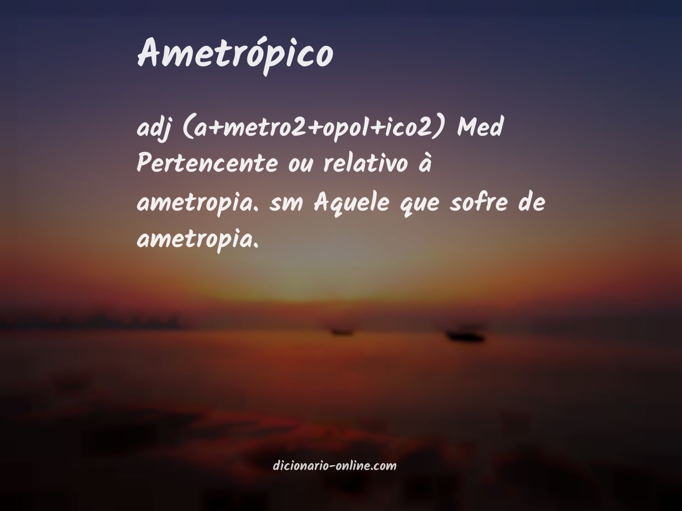 Significado de ametrópico