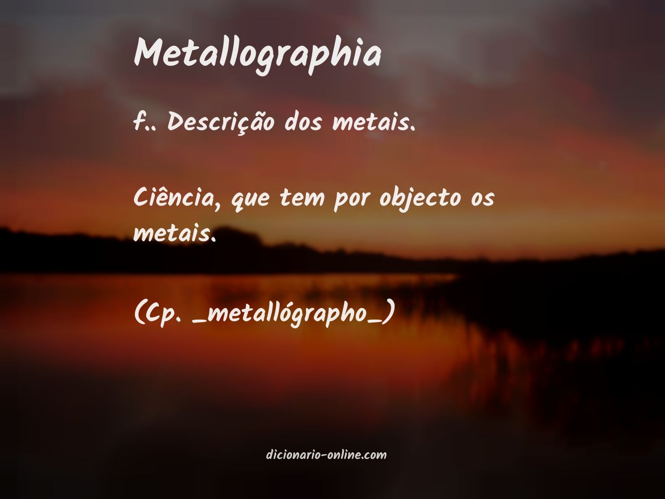 Significado de metallographia