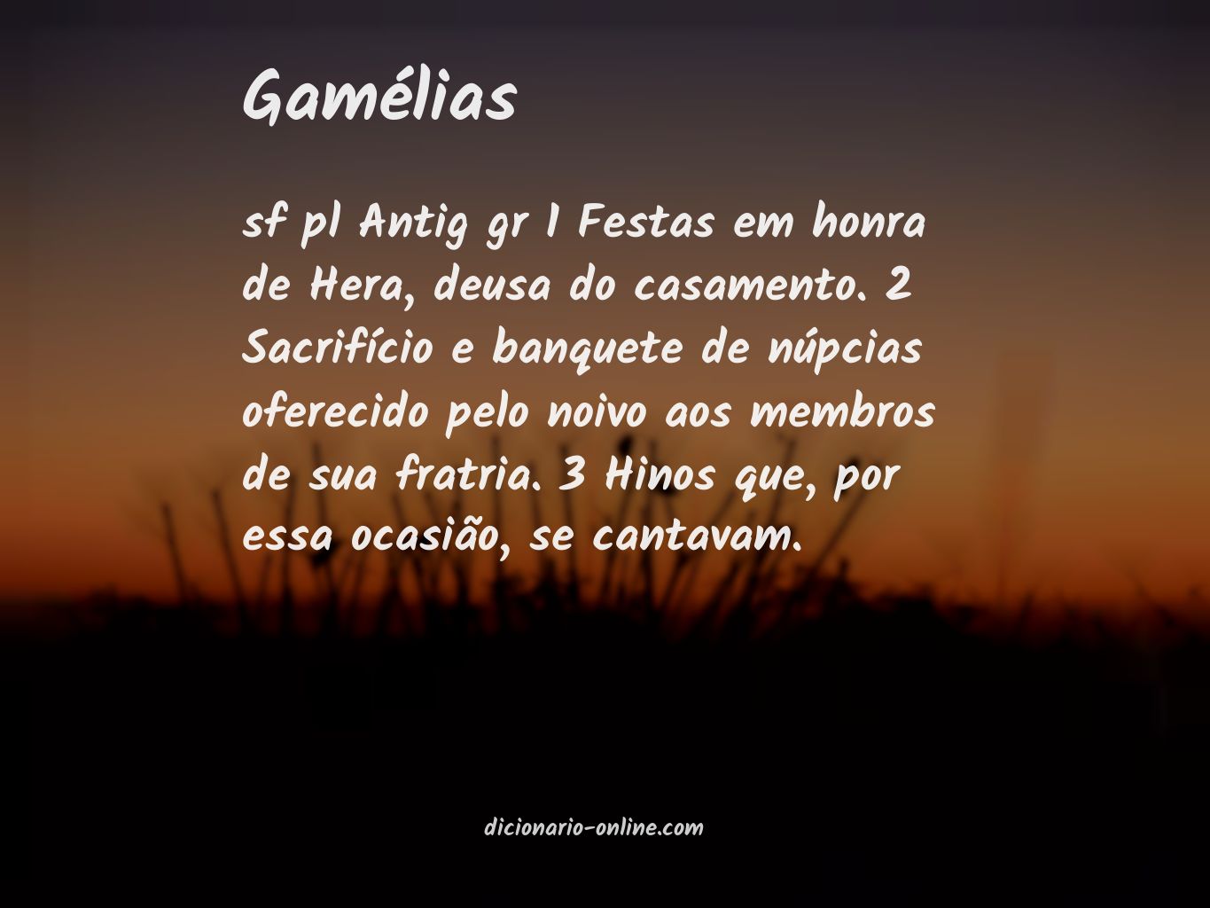 Significado de gamélias