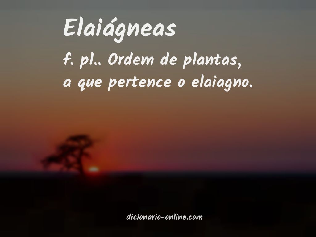 Significado de elaiágneas