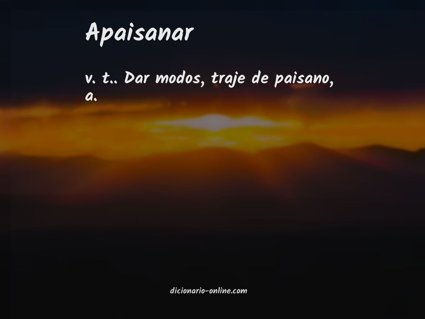 Significado de apaisanar