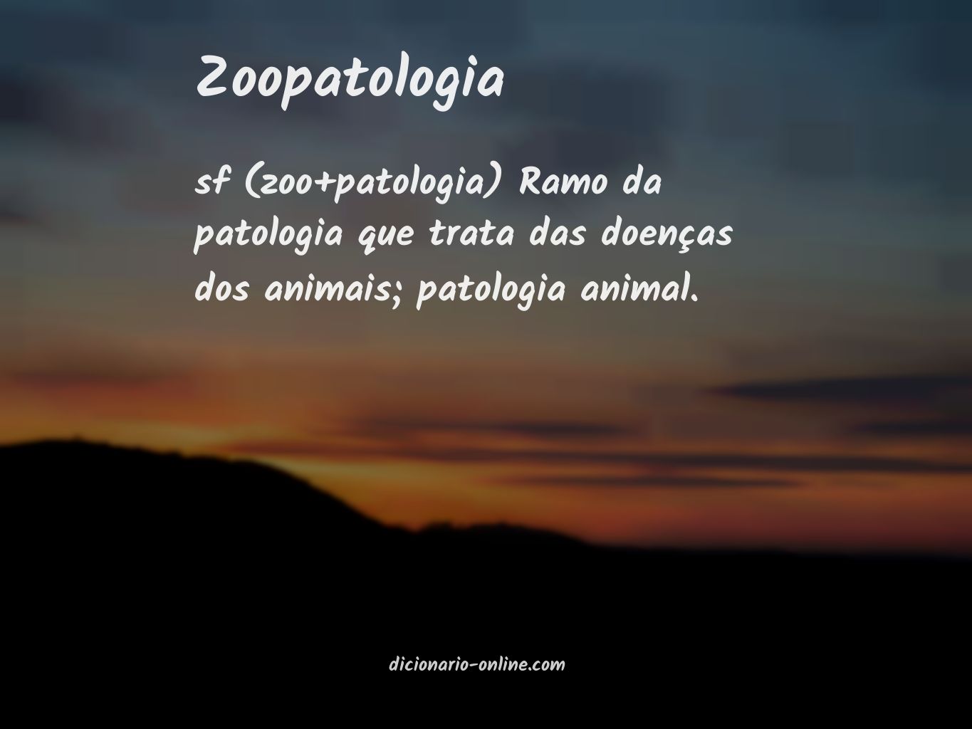 Significado de zoopatologia