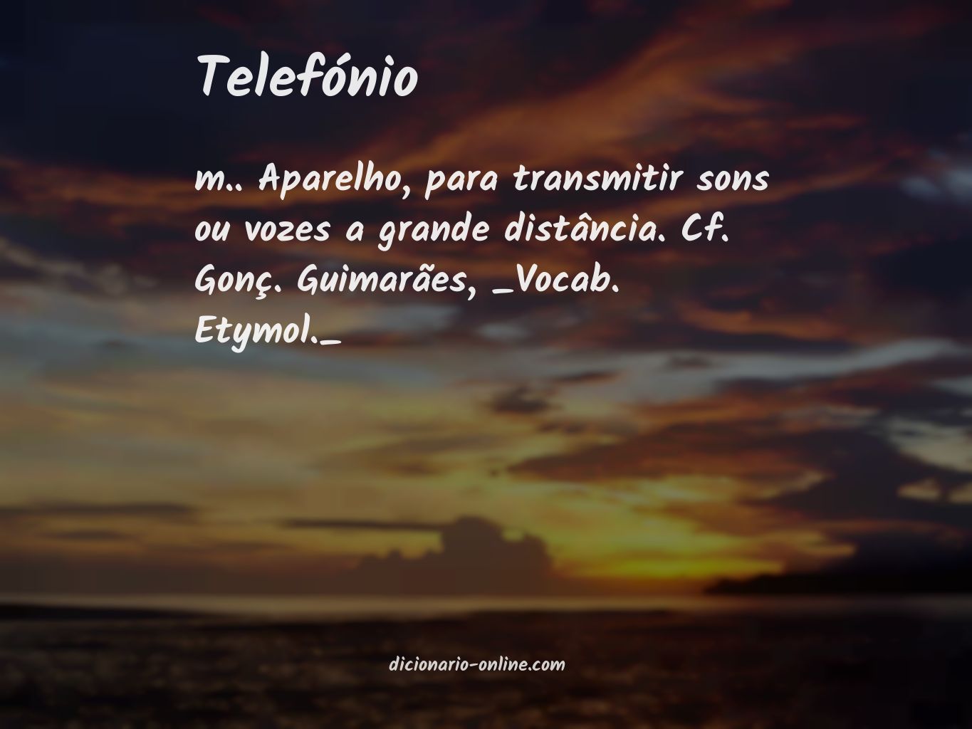 Significado de telefónio