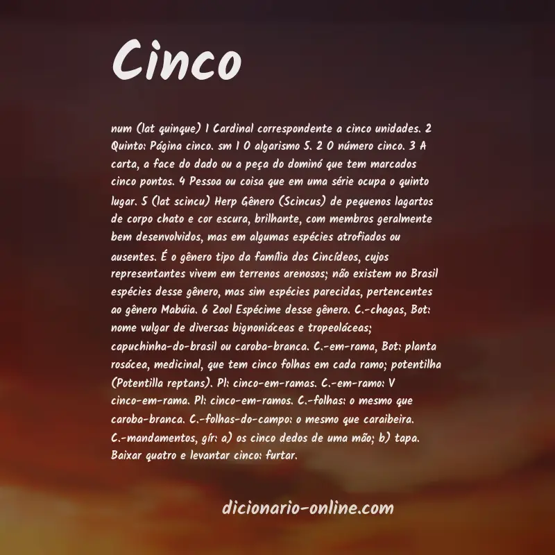 Significado de cinco