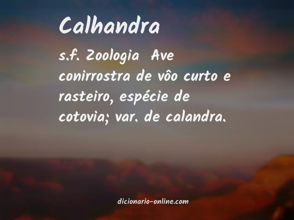 Significado de calhandra