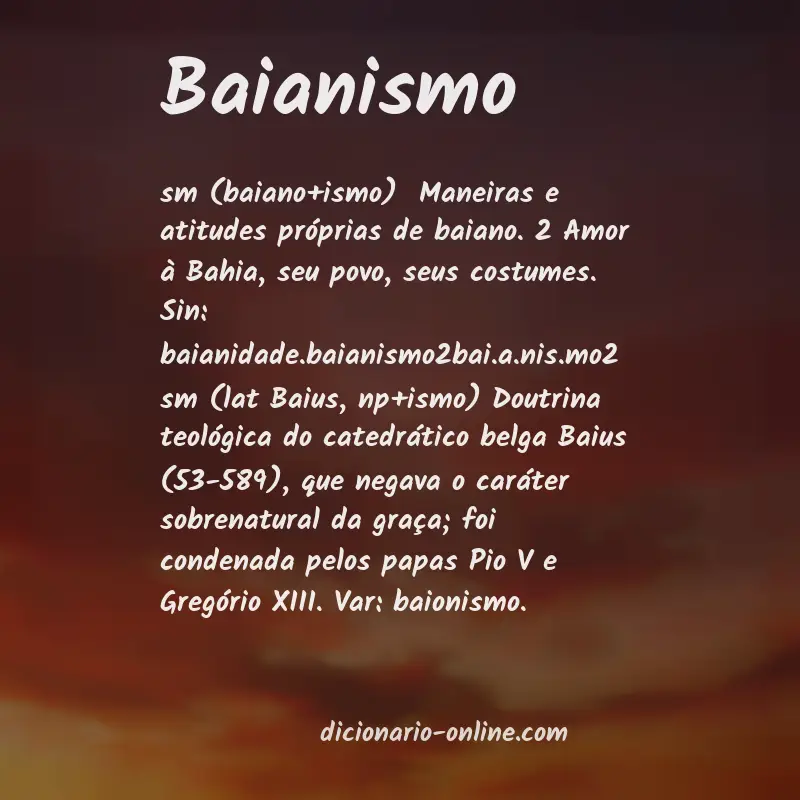 Significado de baianismo