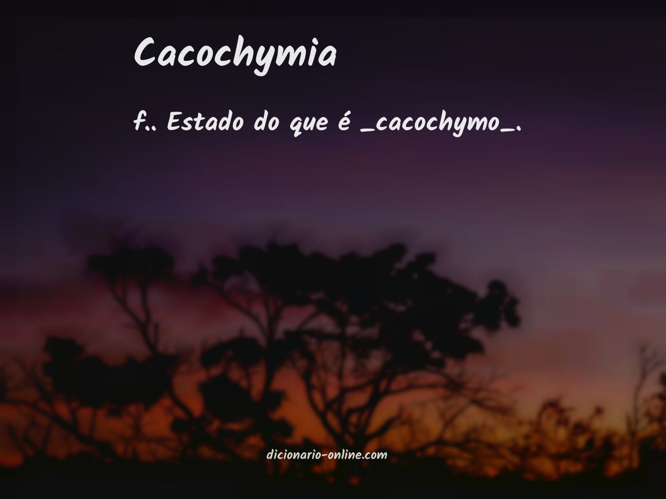 Significado de cacochymia