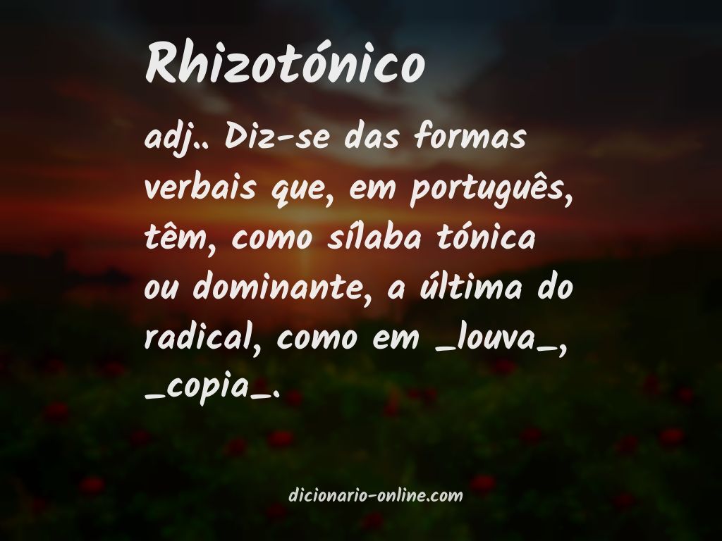 Significado de rhizotónico