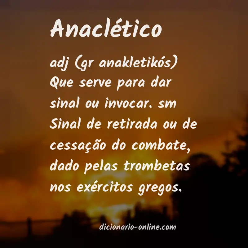 Significado de anaclético
