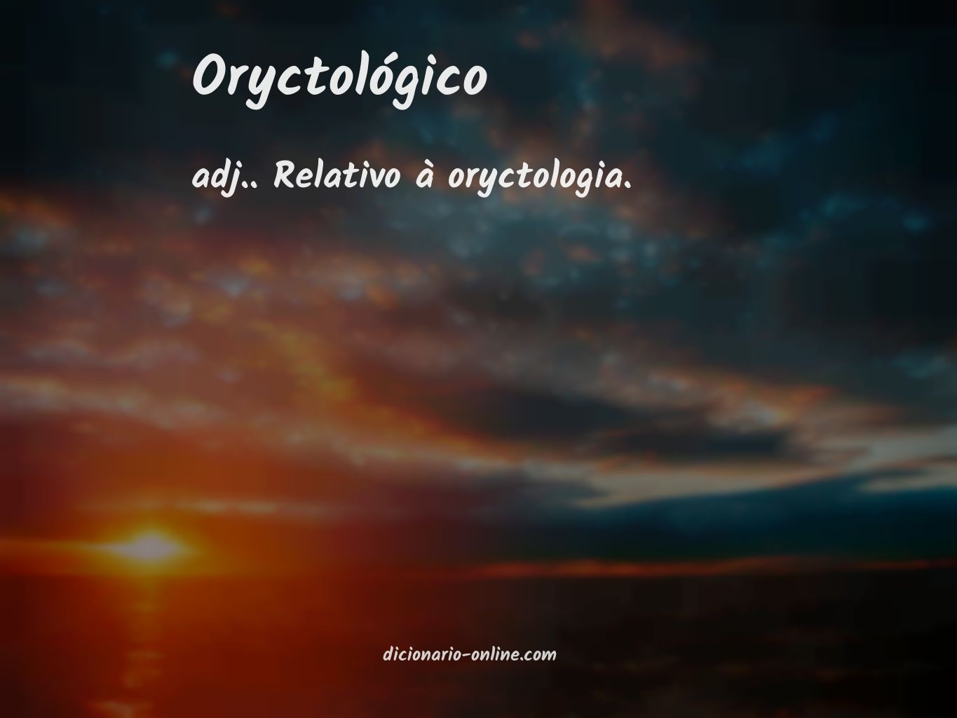 Significado de oryctológico