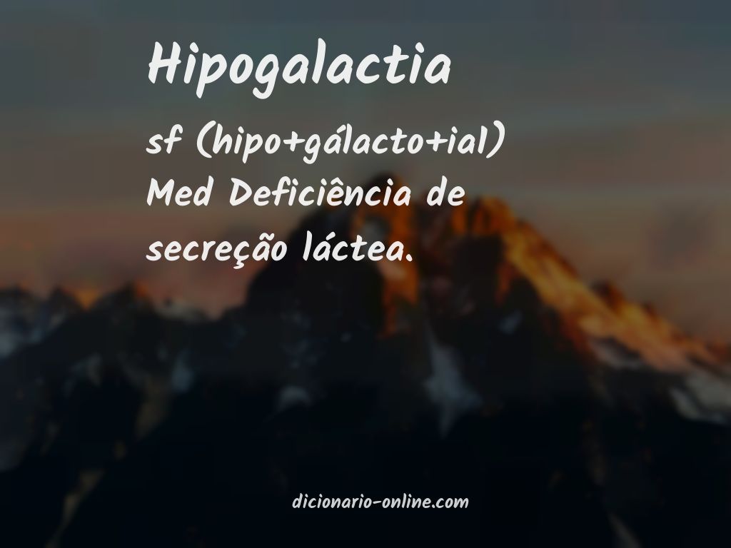 Significado de hipogalactia