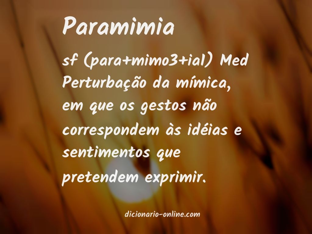 Significado de paramimia