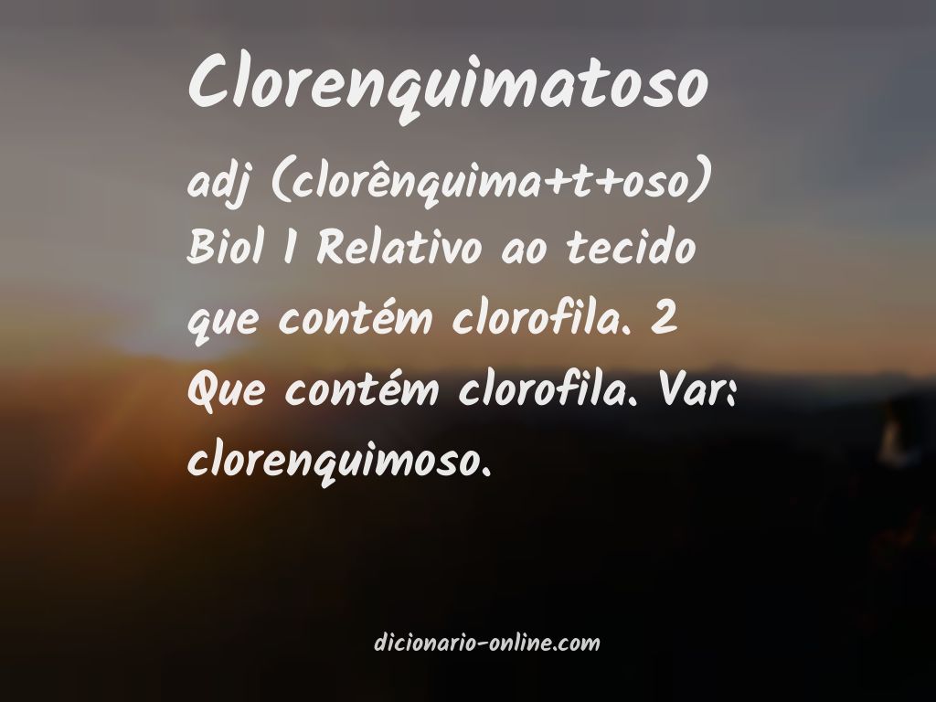 Significado de clorenquimatoso