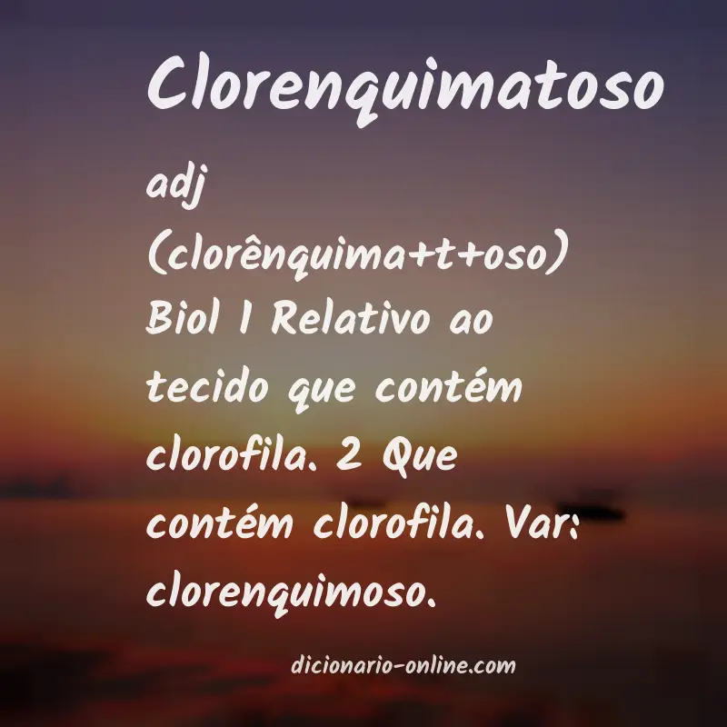 Significado de clorenquimatoso