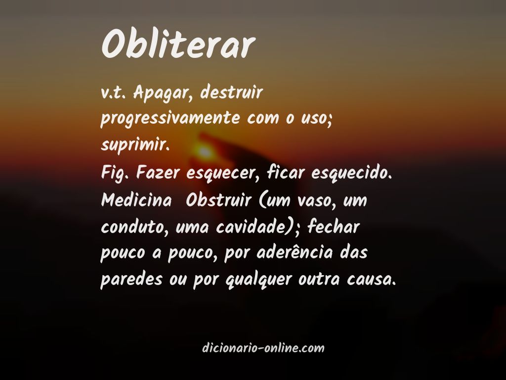 Significado de obliterar