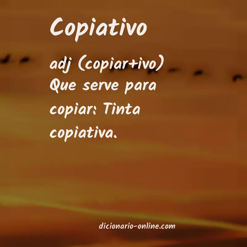 Significado de copiativo