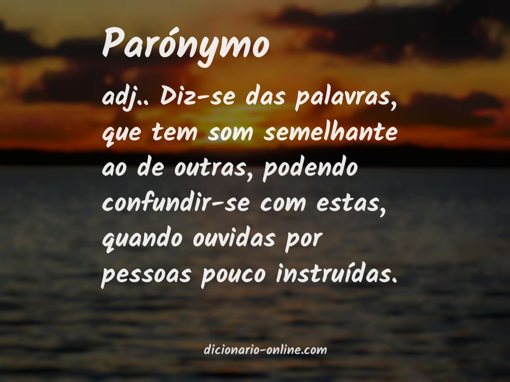 Significado de parónymo