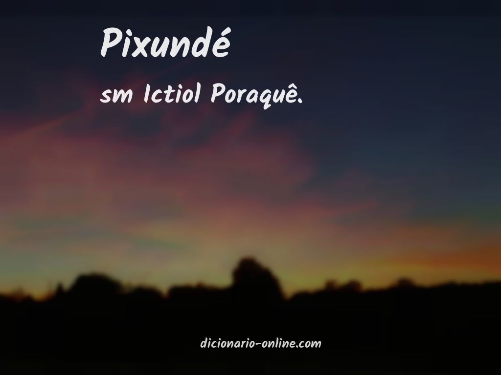 Significado de pixundé