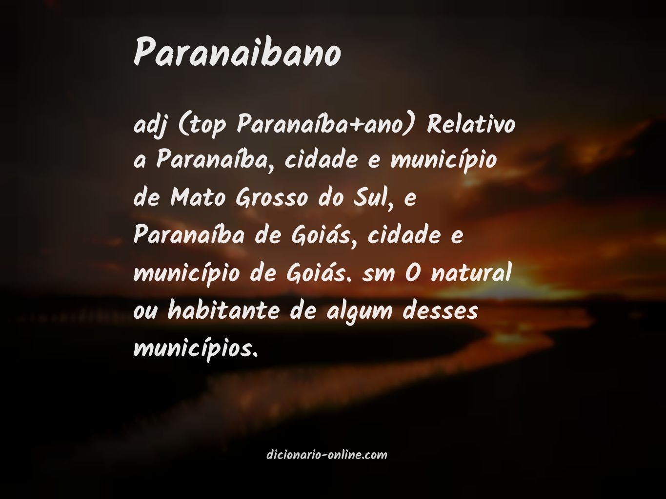 Significado de paranaibano