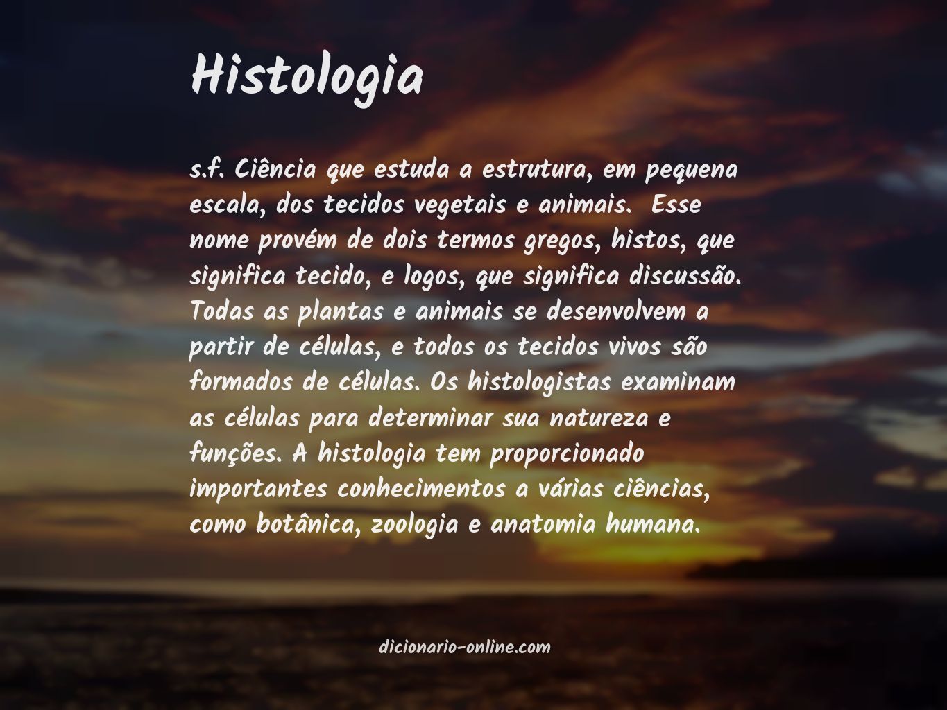 Significado de histologia