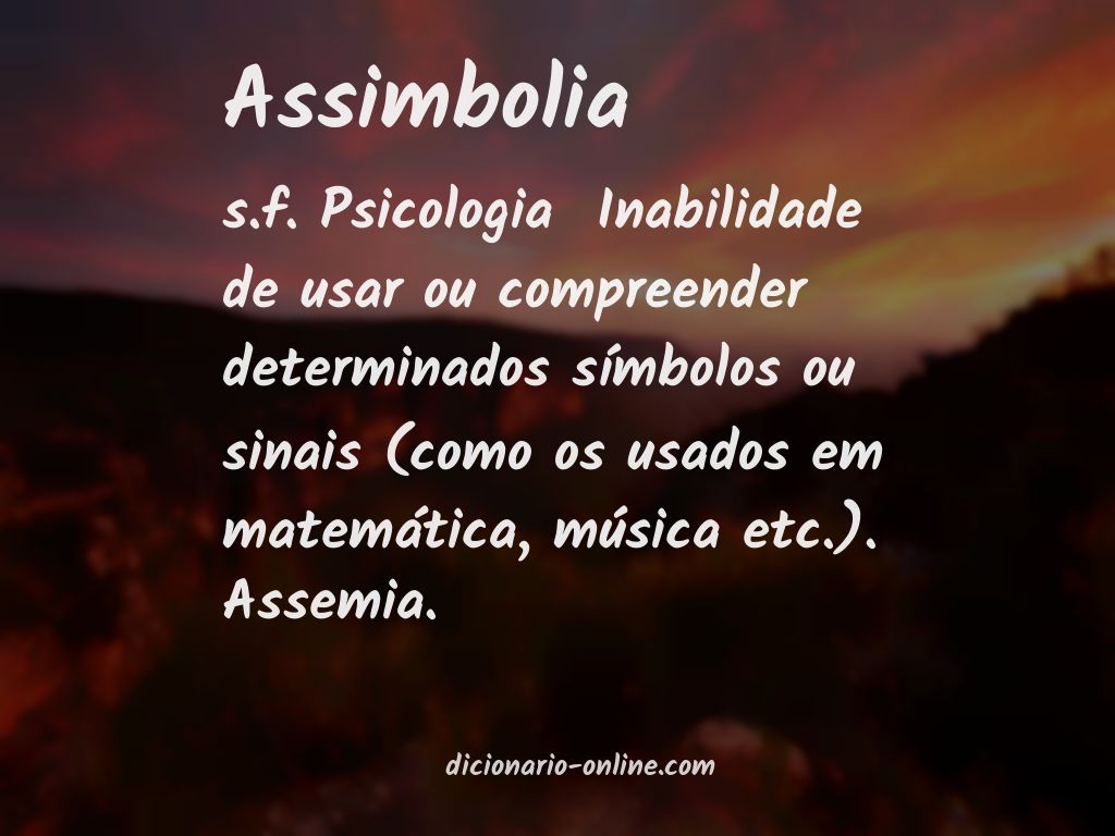 Significado de assimbolia