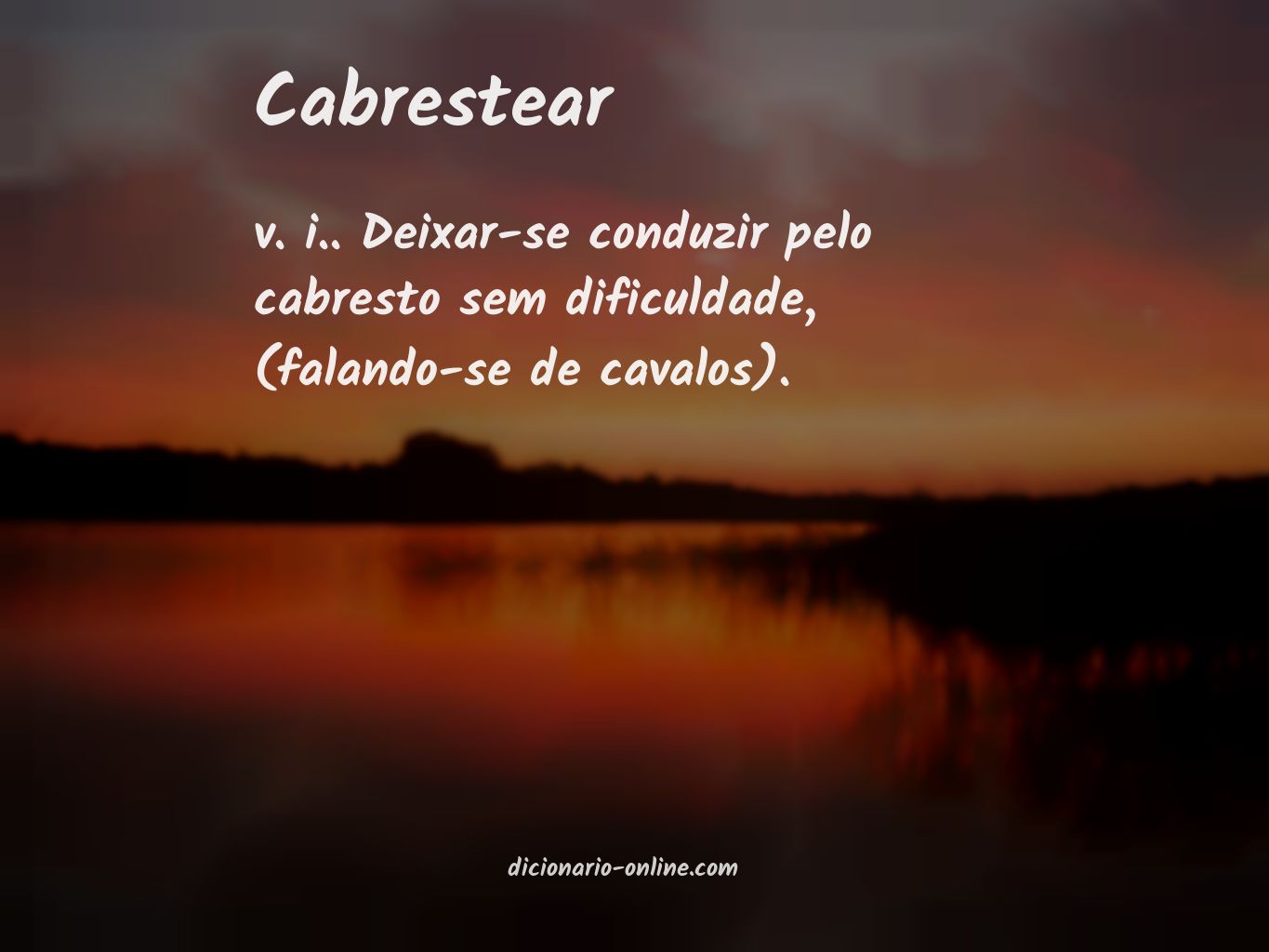 Significado de cabrestear