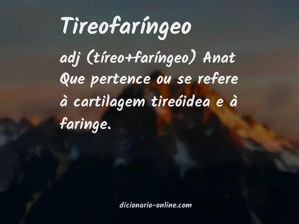 Significado de tireofaríngeo