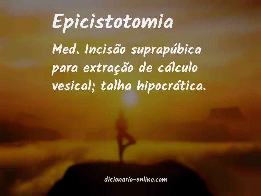 Significado de epicistotomia