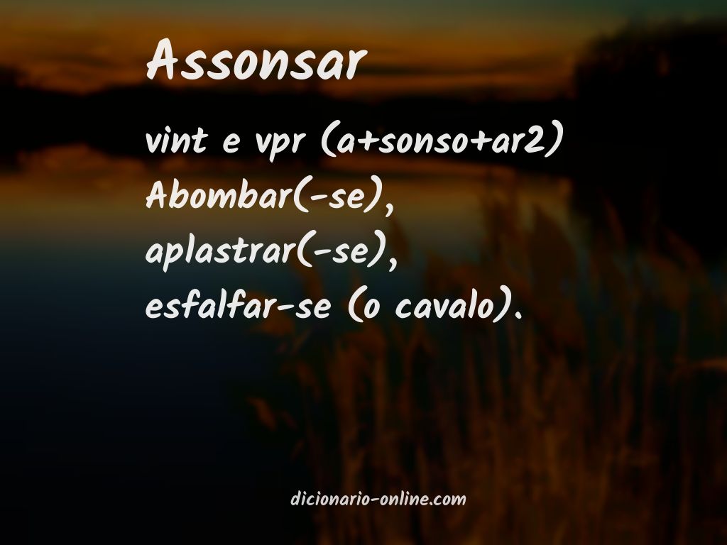 Significado de assonsar