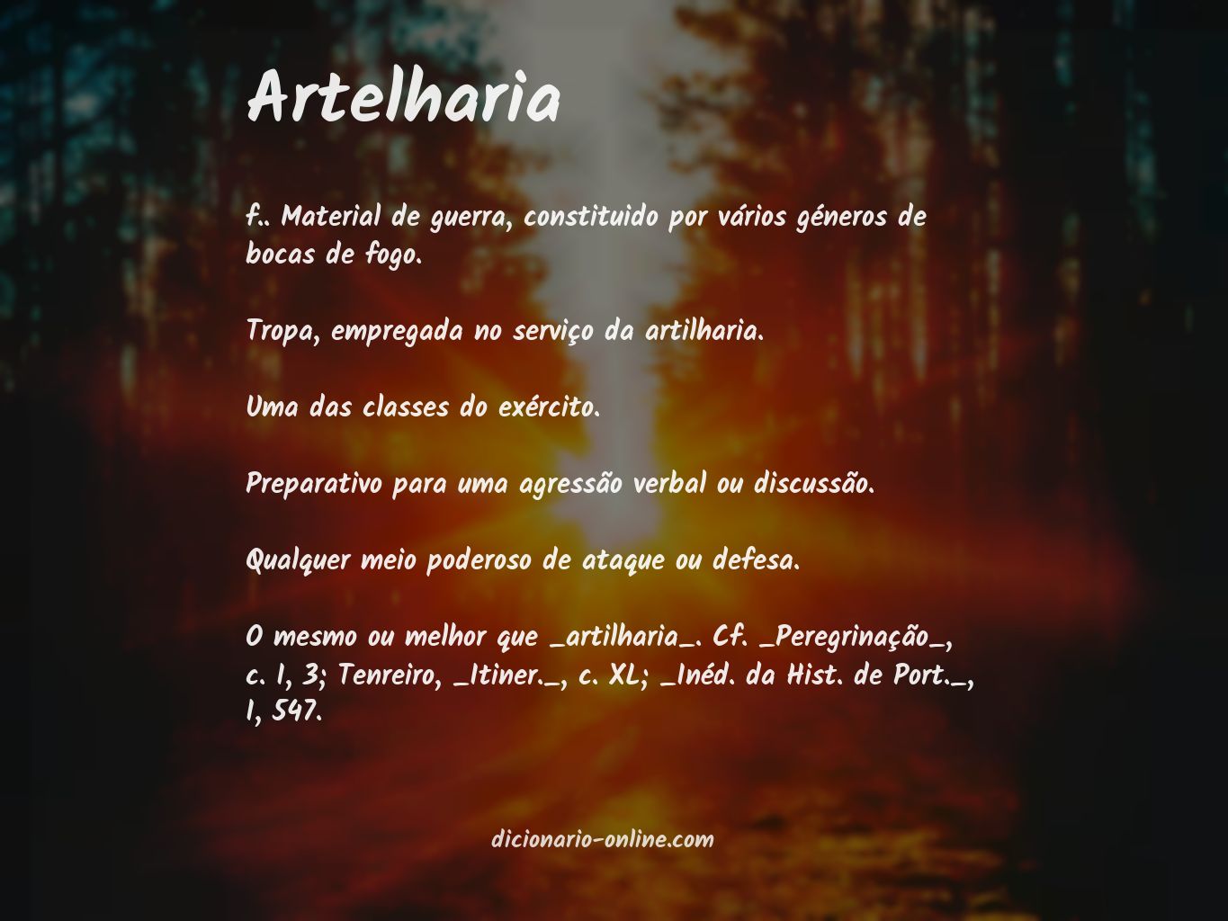 Significado de artelharia