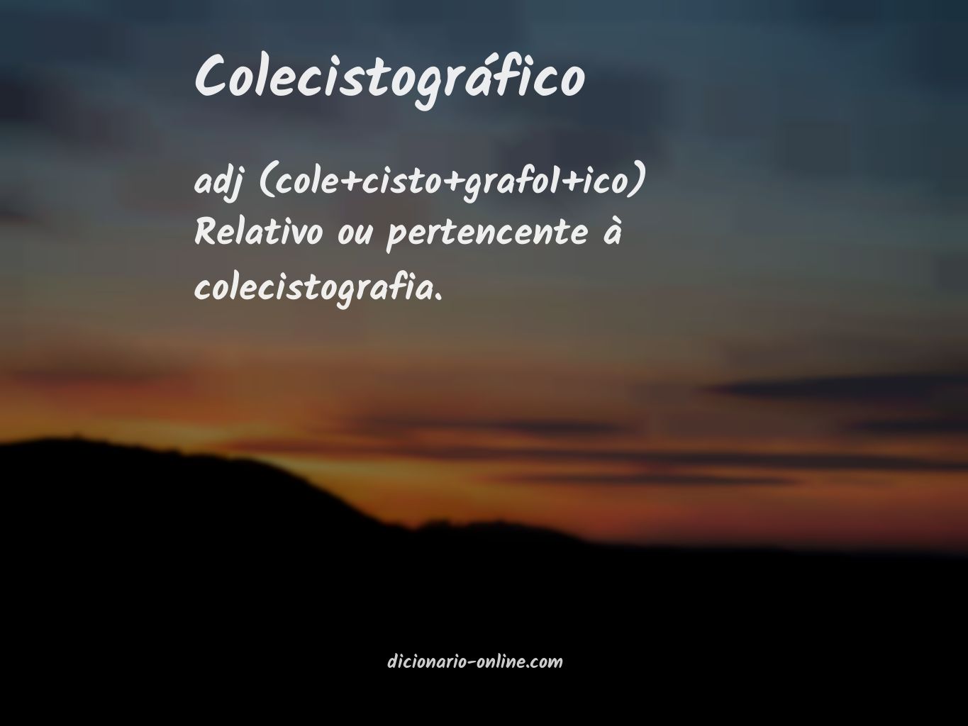 Significado de colecistográfico