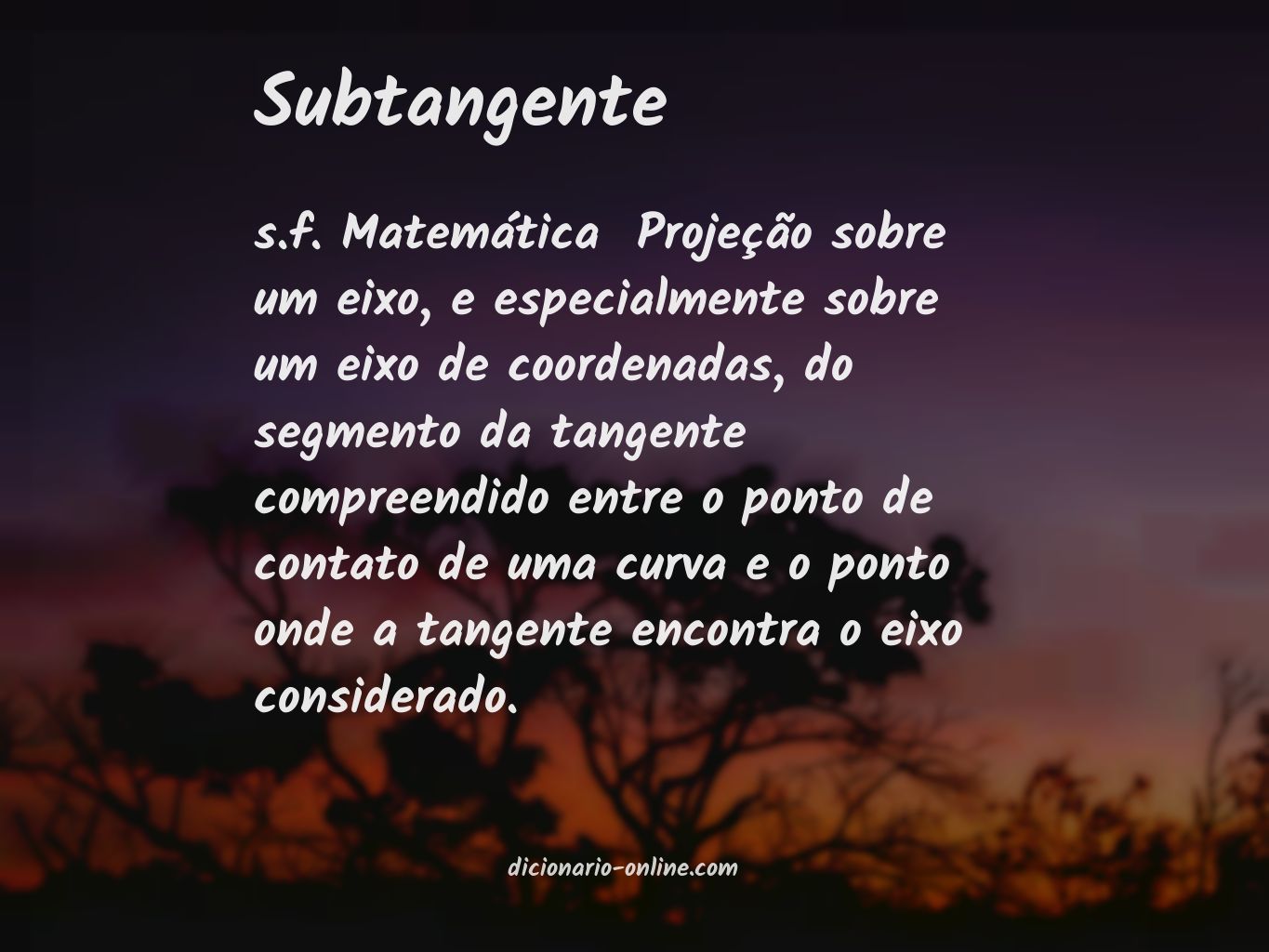 Significado de subtangente