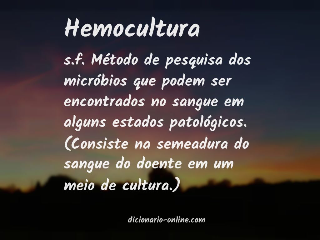 Significado de hemocultura