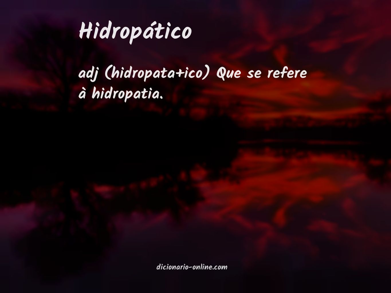 Significado de hidropático