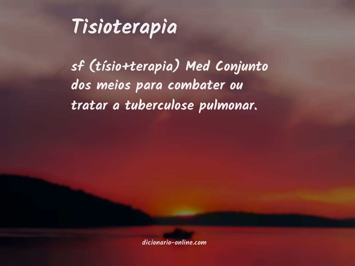 Significado de tisioterapia