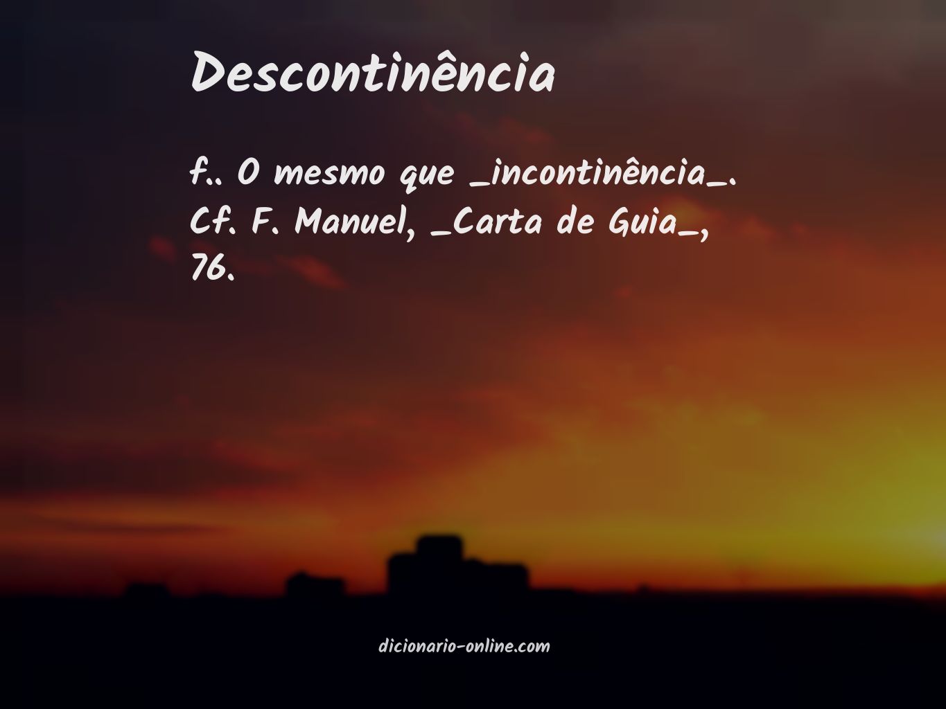 Significado de descontinência