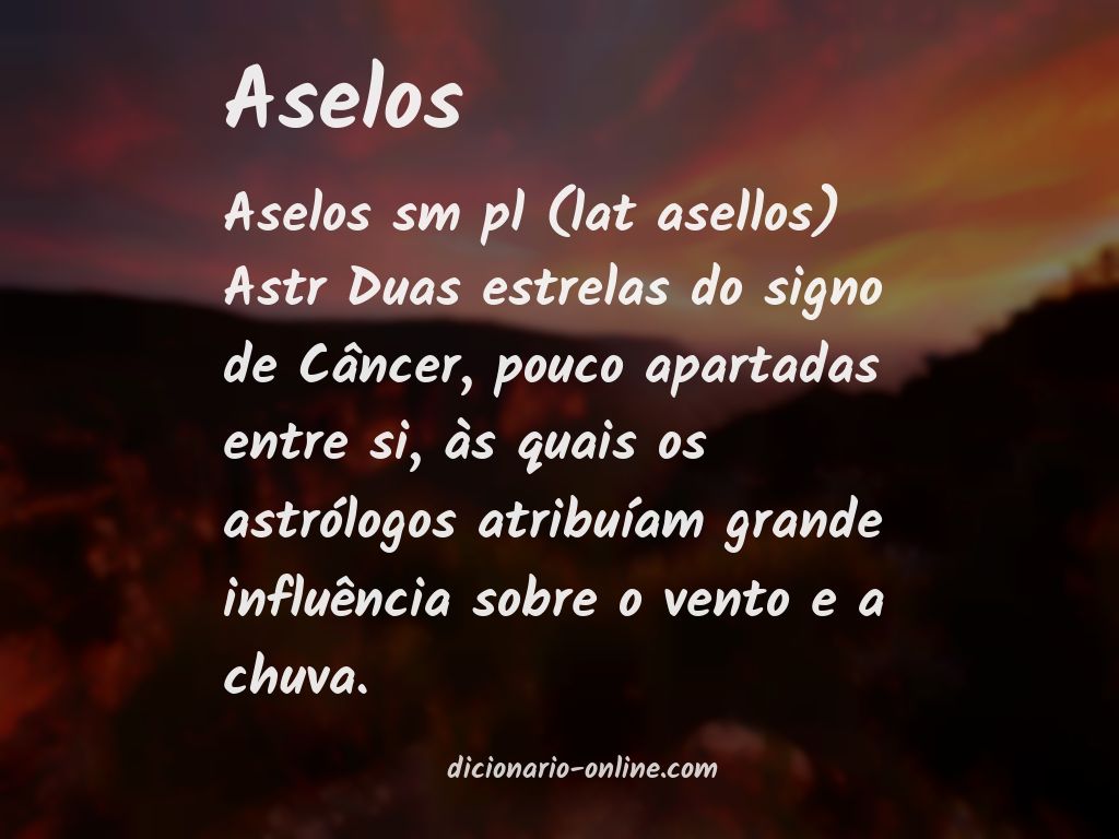 Significado de aselos