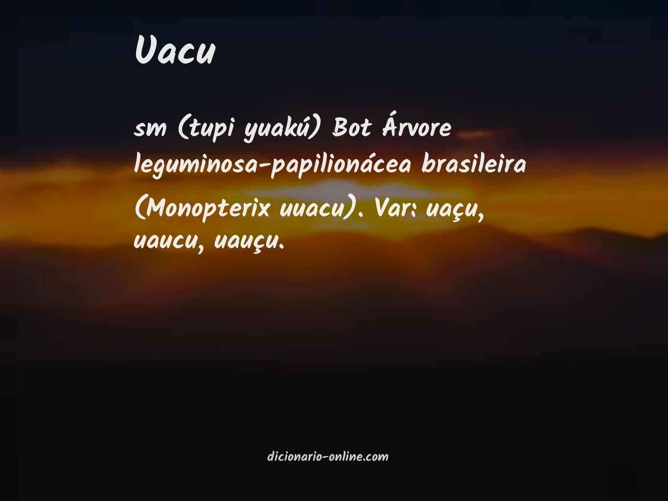 Significado de uacu