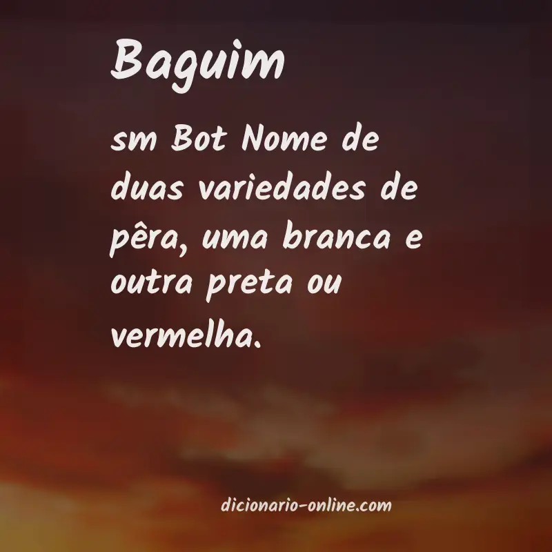 Significado de baguim