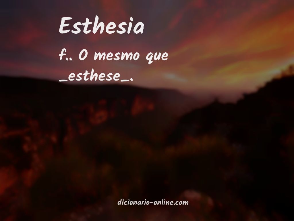 Significado de esthesia