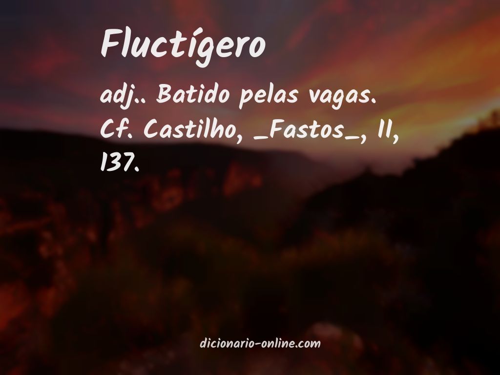 Significado de fluctígero