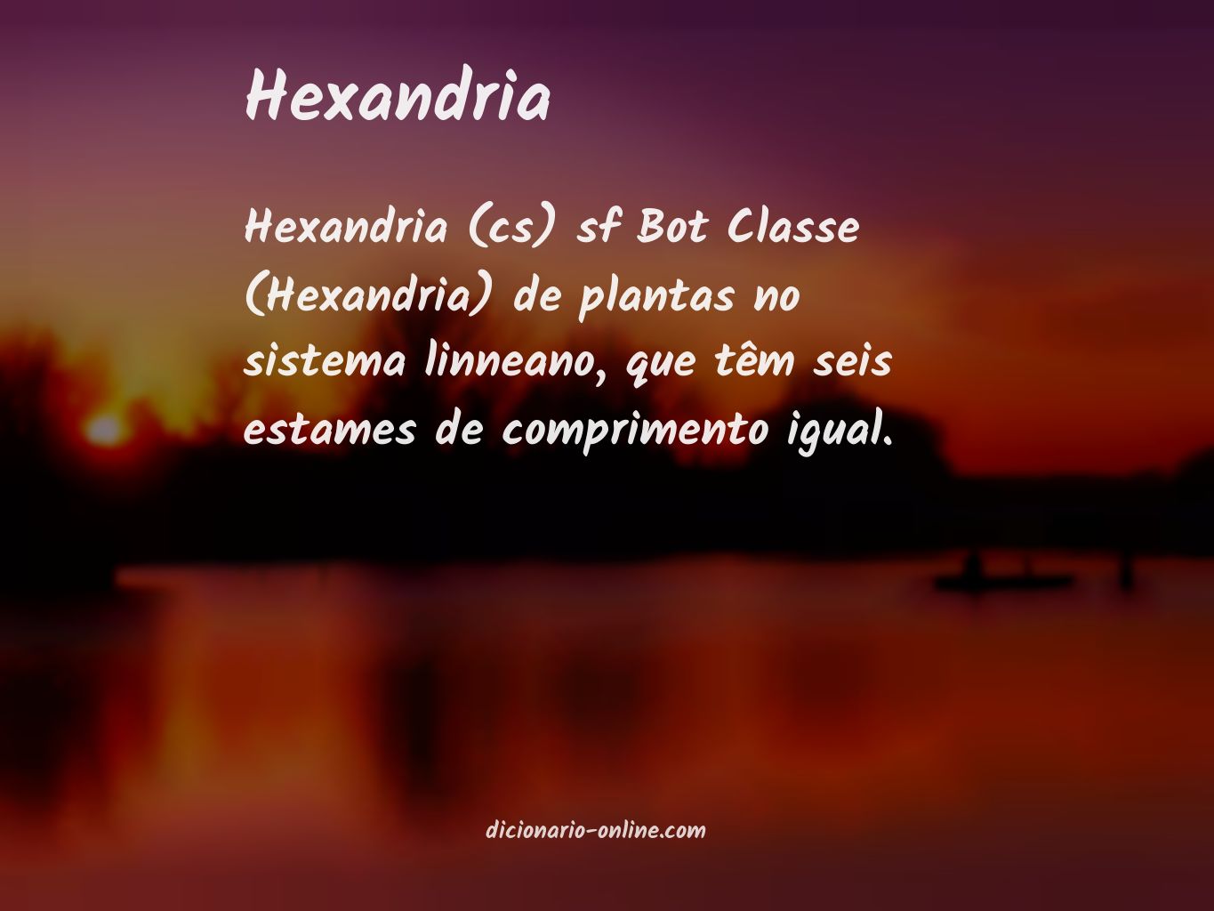 Significado de hexandria