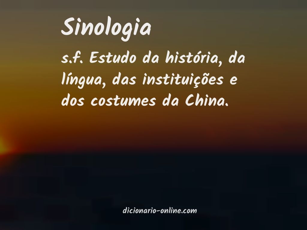 Significado de sinologia