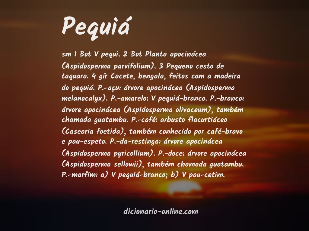 Significado de pequiá