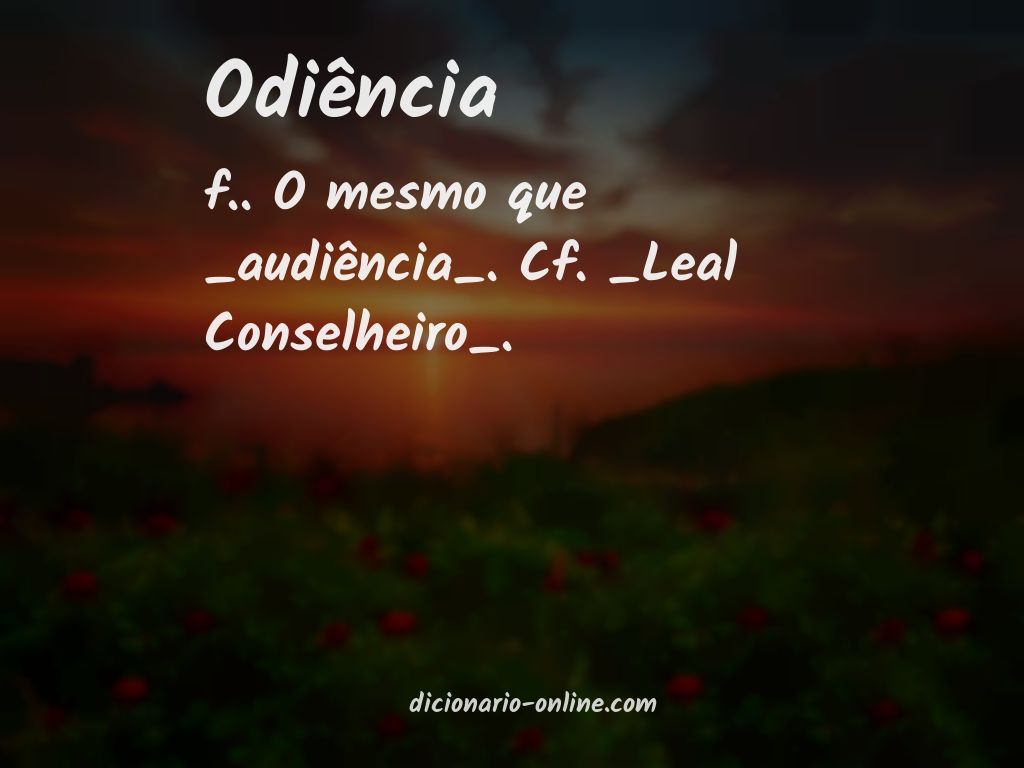 Significado de odiência