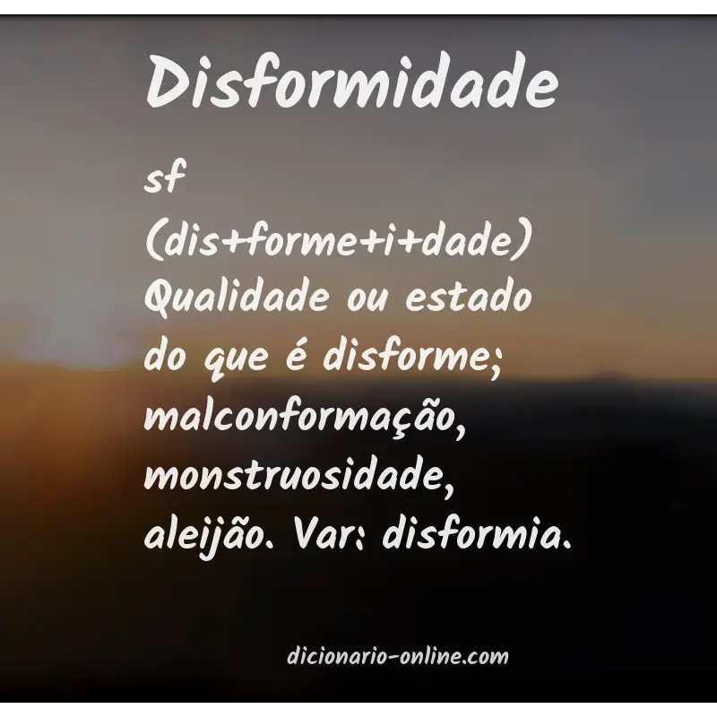 Significado de disformidade