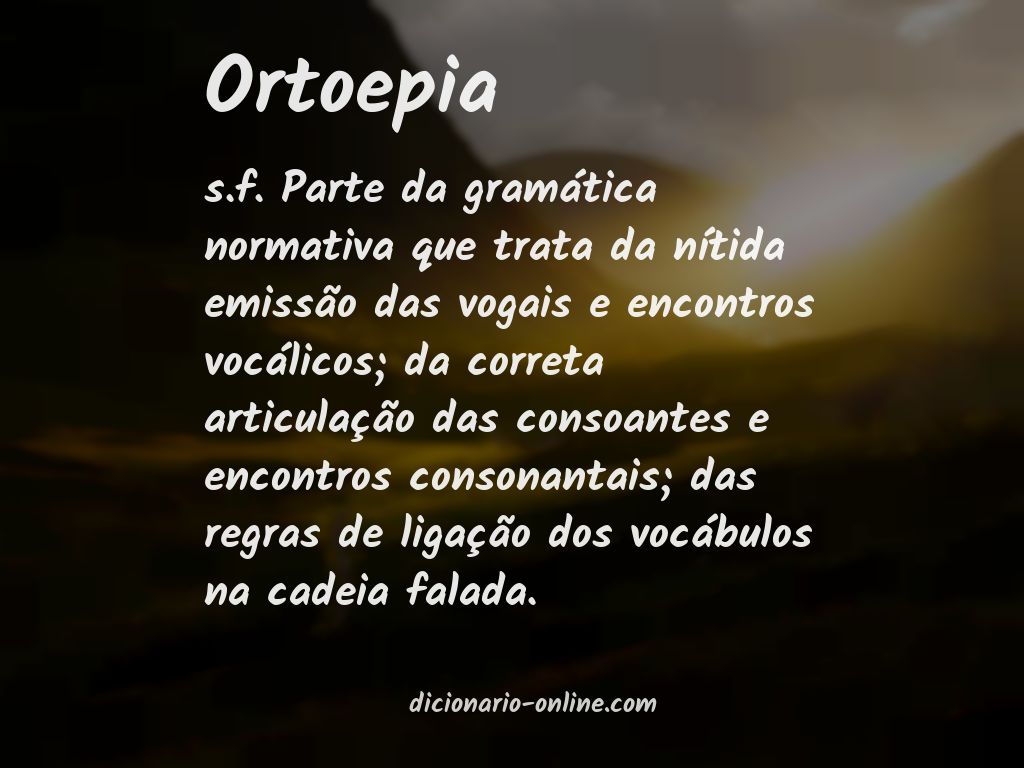 Significado de ortoepia