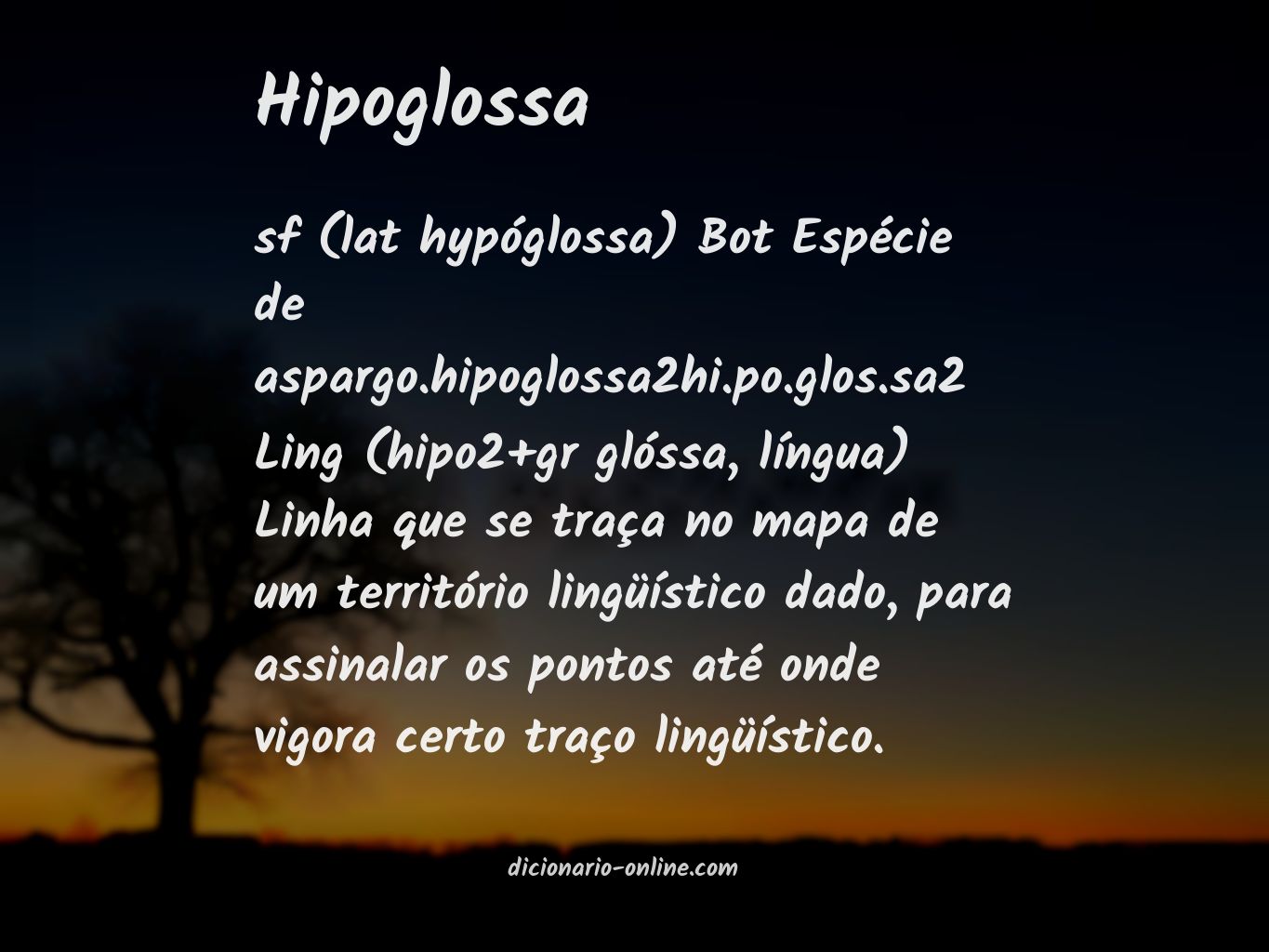 Significado de hipoglossa
