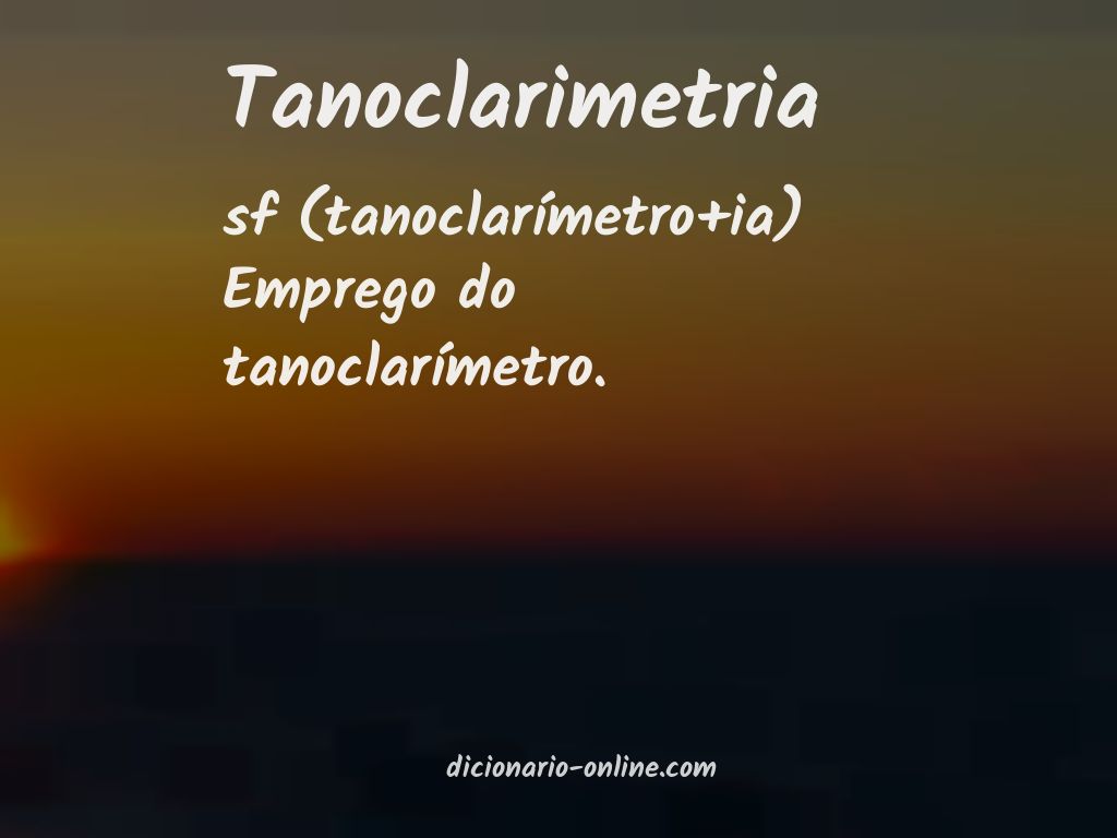 Significado de tanoclarimetria